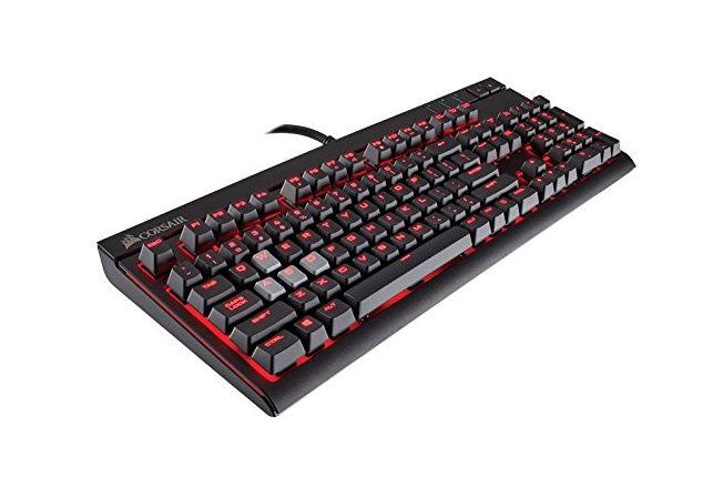 corsair keyboard in Red LED Backlit - USB Passthrough - Linear and Quiet - Cherry MX Red Switch